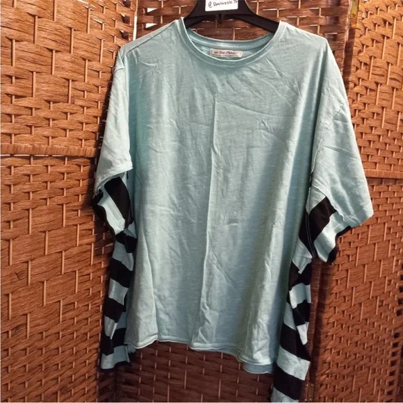 We the free genius tee striped black and green - Picture 3 of 3